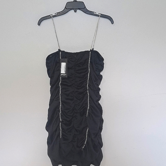Nasty Gal Sexy Mini Night Black Dress - size 8 - Picture 5 of 7